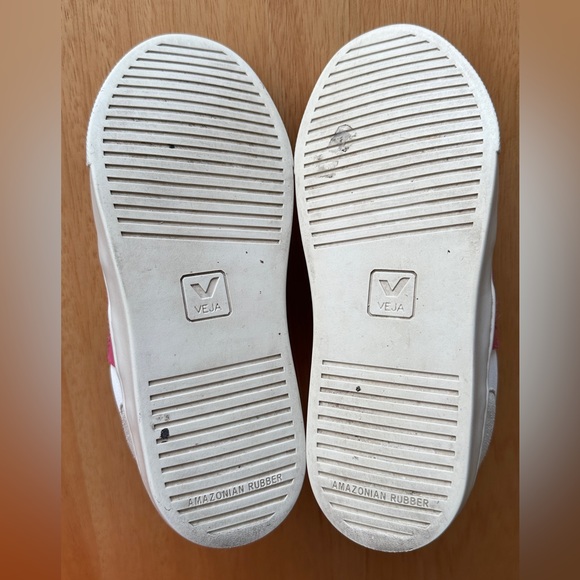 VEJA Kids White & Pink V-10 Sneakers US 2 - Picture 6 of 7
